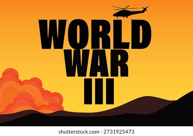 stop world war III sign vector illustration

