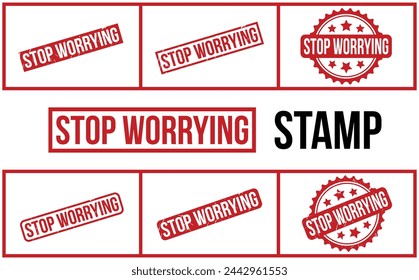 Stop Worrying Rubber Stamp Set Vector