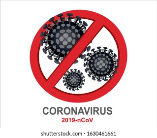 Stop Wuhan 2019-nCov coronavirus sign. Dangerous chinese ncov corona virus, SARS pandemic risk alert. Coronavirus outbreak in China.