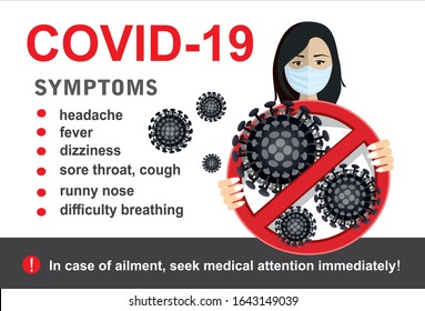 Detenga Wuhan Covid-19, signo de coronavirus. Peligroso virus chino Covid-19 corona, alerta de riesgo pandémico de SARS. Brote de coronavirus en China.