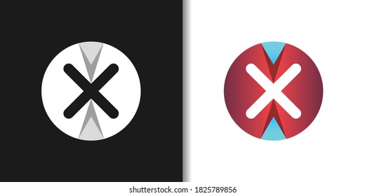 Stop x logo idea template vector set