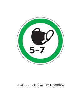 ¡DETENGAN! Sí para niños menores de 5 a 7 años. Vector. El icono con un contorno verde sobre un fondo blanco. Para cualquier uso. Advertencias.	