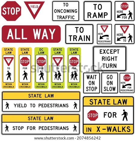 Stop and Yield, Road signs in the United States, Regulatory signs give instructions to motorists, pedestrians, and cyclists