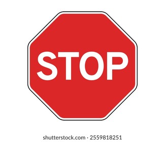 Stop and Yield Sign Vector Indicating Vehicles Must Stop and Yield to Approaching Traffic at the Intersection, Perfect for Road Safety and Traffic Management, High-Quality Vector Stock Image