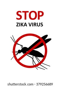 Stop zika virus.Mosquito with phrase " stop zika virus". Aegypti mosquito. Vector aegypti mosquito silhouette isolated on white background. Stop zika virus.Isolated mosquito silhouette icon.Zika virus