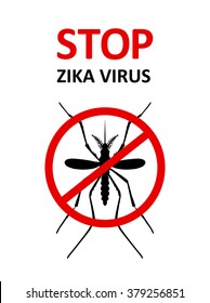 Stop zika virus.Mosquito with phrase " stop zika virus". Aegypti mosquito. Vector aegypti mosquito silhouette isolated on white background. Stop zika virus.Isolated mosquito silhouette icon.Zika virus