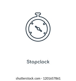 Stopclock concept line icon. Linear Stopclock concept outline symbol design. This simple element illustration can be used for web and mobile UI/UX.