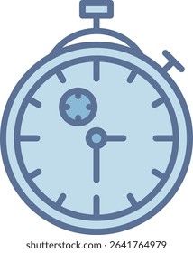 Stopclock Filled Blue Tone Icon