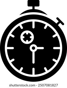 Stopclock Glyph Vector Icon Design