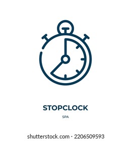 Stopclock icon. Linear vector illustration from spa collection. Outline stopclock icon vector. Thin line symbol for use on web and mobile apps, logo, print media.