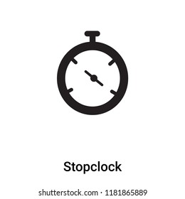 Stopclock icon vector isolated on white background, logo concept of Stopclock sign on transparent background, filled black symbol