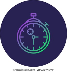 Stopclock Line Gradient Icon Design