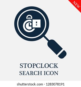 Stopclock search icon. Editable Stopclock search icon for web or mobile.