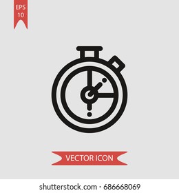 Stopclock vector icon, illustration symbol
