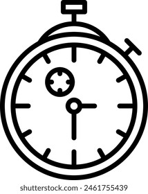 Stopclock Vector Line Icon Design