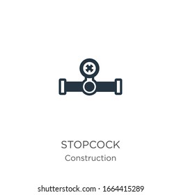 Vector de icono de Stopcock. Icono de tapón plano de moda de la colección de construcción aislado en fondo blanco. La ilustración vectorial se puede utilizar para diseño gráfico web y móvil, logotipo, eps10