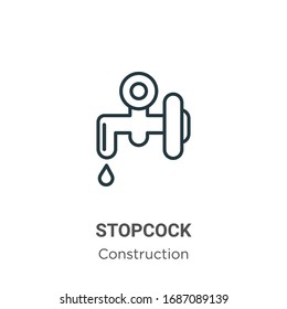 Icono de vector de contorno de bloqueo. Icono de tapón negro de línea delgada, ilustración de elemento simple vector plano del concepto de construcción editable trazo aislado sobre fondo blanco