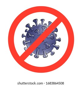 Stop-Coronavirus vector sign illustration concept isolated on white background.
