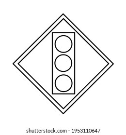 Vector de icono de paro. Ilustración de Stoplight en blanco y negro.