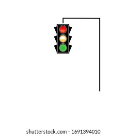 Signo de paro. Icono del semáforo sobre fondo blanco. Los símbolos regulan la seguridad del movimiento y la advertencia. El semáforo de electricidad regula el transporte en las carreteras urbanas. Ilustración vectorial plana