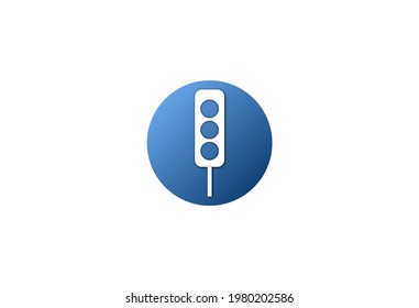 Stoplight sign. Icon traffic light. Vector illustration for graphic design, Web, UI, app.