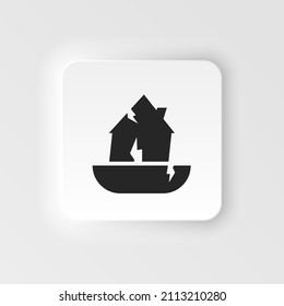 Stoplight sign. neumorphic icon traffic light . Symbol regulate movement safety and warning. Electricity semaphore regulate transportation on crossroads urban road