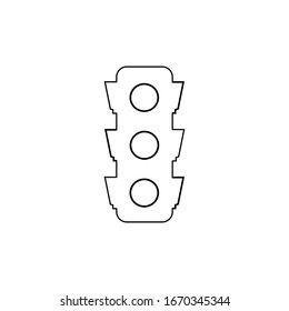 Stoplight silhouette. Icon traffic light on white background. Symbol regulate movement safety and warning. Electricity semaphore for transportation on crossroads urban road. Flat vector illustration.