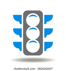 Símbolo de paro. Vector de iconos de luz de tráfico.