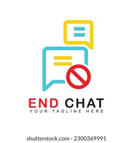 Stopptes Chat-Zeichen. Logovorlagen dürfen keine Nachrichten senden. Vektorgrafik.