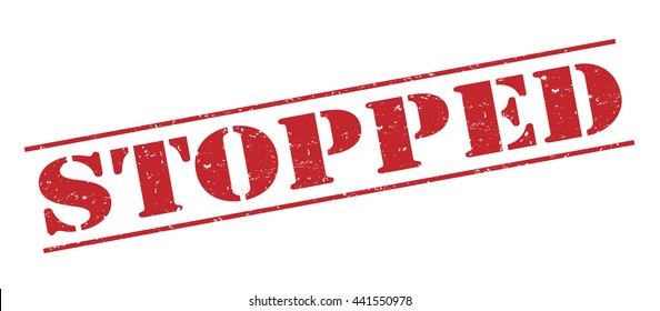 stopped vector stamp on white background