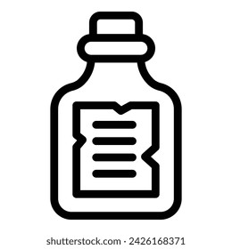 Stopper message bottle icon outline vector. Cork glass. Sea note