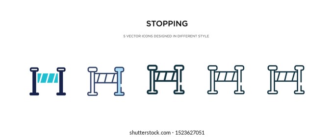 stopping icon in different style vector illustration. two colored and black stopping vector icons designed in filled, outline, line and stroke style can be used for web, mobile, ui