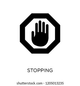 Stopping icon. Stopping symbol design from Construction collection. Simple element vector illustration on white background.
