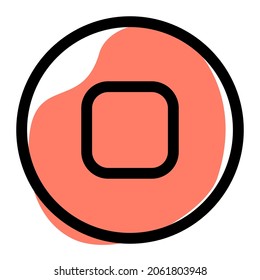 Stopping the music with a square button in a circle