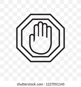 Stopping vector linear icon isolated on transparent background, Stopping transparency concept can be used for web and mobile