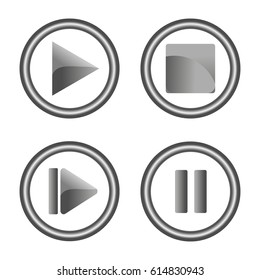 Stop,play,pause web icons on background