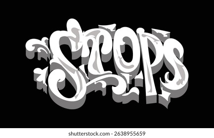 STOPS lettering custom style design