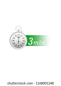 Stopwatch is 3 minutes