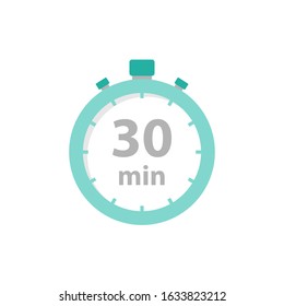 Stopwatch 30 min icon flat style