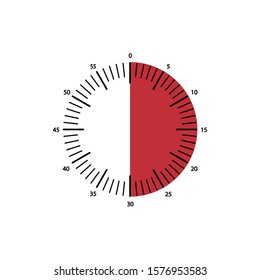 Stopwatch 30 minutes Timer Clock Icon Vector Illustration