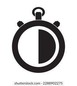Stopwatch 30'' symbol icon, vector illustration, black on white background