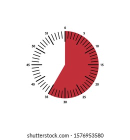 Stopwatch 35 minutes Timer Clock Icon Vector Illustration
