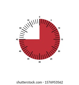Stopwatch 45 minutes Timer Clock Icon Vector Illustration