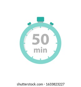 Stopwatch 50 min icon flat style