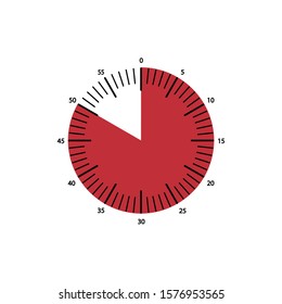 Stopwatch 50 minutes Timer Clock Icon Vector Illustration
