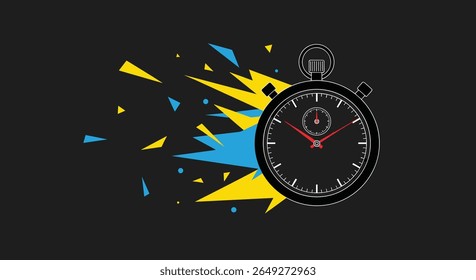O cronômetro acelerando com trilhas de energia explosiva capturando a essência da rapidez e da dinâmica