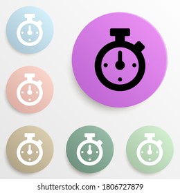 conjunto de colores de la insignia de cronómetro. Glifo simple, vector plano de iconos web para ui y ux, sitio web o aplicación móvil