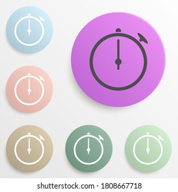 stopwatch badge color set. Simple glyph, flat vector of web icons for ui and ux, website or mobile application