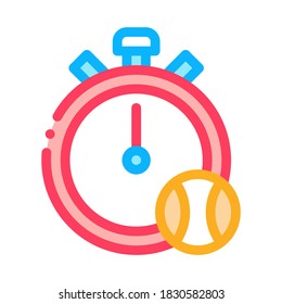 Stopwatch Ball Icon Vector. Outline Stopwatch Ball Sign. Isolated Contour Symbol Illustration