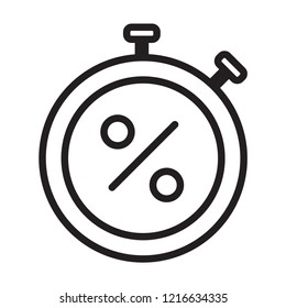 Stopwatch black friday vector icon